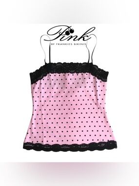 NWOT Pink by Frankie’s Bikinis stella polka dot tank top